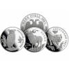 Russland-3-x-1-Rubel-1993-Silber-PP-–-Rotes-Buch-I-RSVS