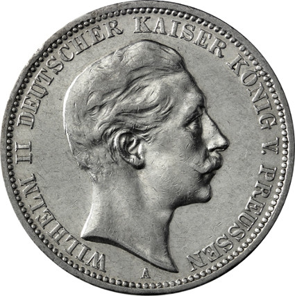 Preußen 5 Mark Silber 1891-1908 Wilhelm II - Deutscher Kaiser und König