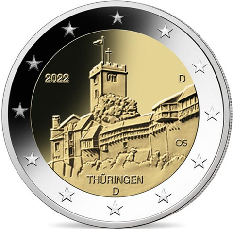 Deutschland-5x2Euro-2022-Thüringen-Wartburg-A-J