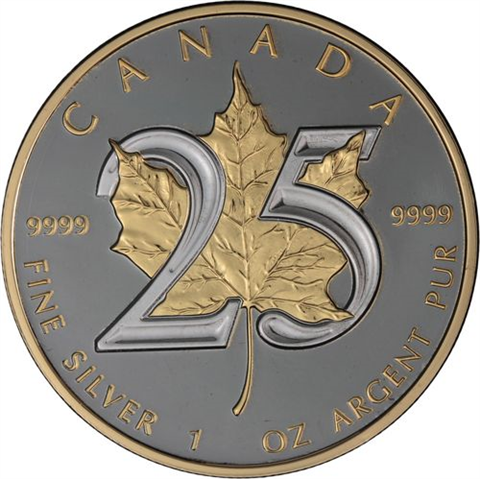 Kanada-5 Dollar-2013-AGstgl-FD-Ruth-Gold-25 Jahre Maple Leaf-RS