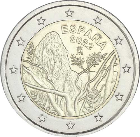 Spanien-2Euro-2022-bfr-Nationalpark-Garajonay-RS