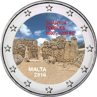 Malta 2 Euro 2016  bfr. Ggantija  mit Farbapplikation