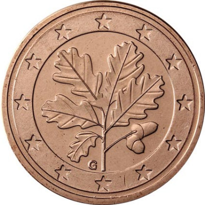  Deutschland 5 Euro-Cent 2016 Kursmünze mit Eichenzweig