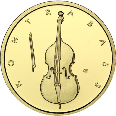 Neue 50 Euro Goldmünze Kontrabass 2018 Deutschland - Serie Musikinstrumente 
