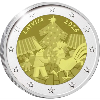 Lettland-2Euro-2026-bfr-ChristlicheTradition-Weihnachtsmarkt-RS