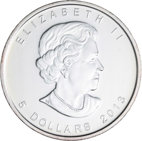 Kanada-5 Dollar-2013-Bison-AGstgl-Farbe-RS