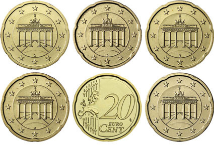 Deutschland 20 Euro-Cent 2016  Kursmünze mit Eichenzweig
