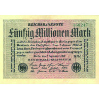 Banknote Inflation  50 Millionnen Mark 1923