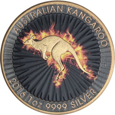 Australien-1 Dollar-2016-AGstgl-Känguru-FD-Farbe-RS