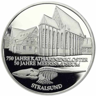 Deutschland-10-DM-Silber-2001-PP-Katharinenkloster-Meeresmuseum-Stralsund-I