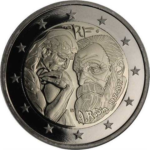 Frankreich-2 Euro-2017-PP-A.Rodin-Etui
