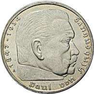 J.367 - 5 Reichsmark Paul von Hindenburg mit HK  1936 - 1939
