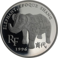 Frankreich-1,5 Euro 10 Francs-1996-AGpp-Elefant-RS