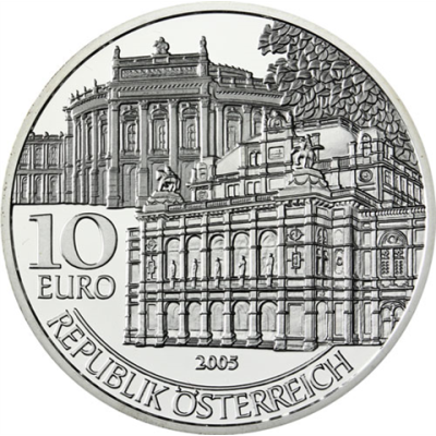 Österreich-10-Euro-2005-HGH-Wiedereröffnung-Burg-Oper-RS