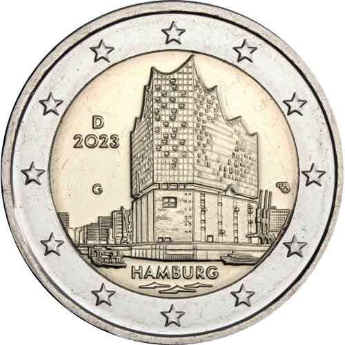 2Euro-Münze-Elbphilharmonie-Hamburg-Deutschland-2023-J