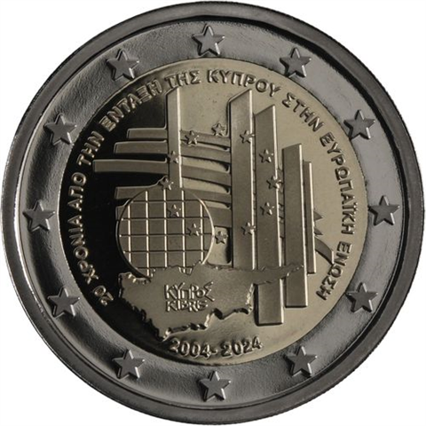 Zypern-2 Euro-2024-PP-EU Beitritt-Etui