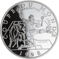 Frankreich-10 Francs-1997-AGpp-World Cup 1998-Schuss Bulle-RS