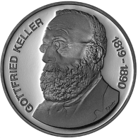 Schweiz-5Franken-1990-bfr-GottfriedKeller-RS