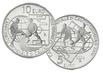 San Marino 5 Euro - 10 Euro 2004 FIFA Fußball WM - 40 g Silber