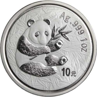 China-10 Yuan-2000-AGstgl-Panda-RS