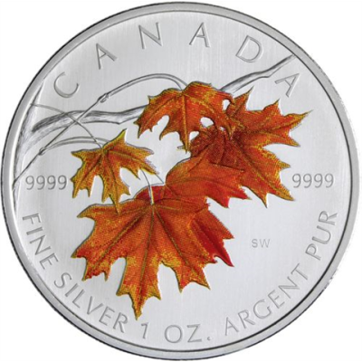 Kanada-5 Dollar-2007-AGstgl-Sugar Maple- Farbe Orange-RS