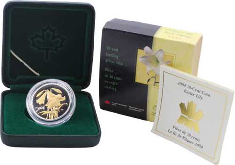 Kanada-50cent-2004-AGpp-Osterglocke Easter Lily-Etui