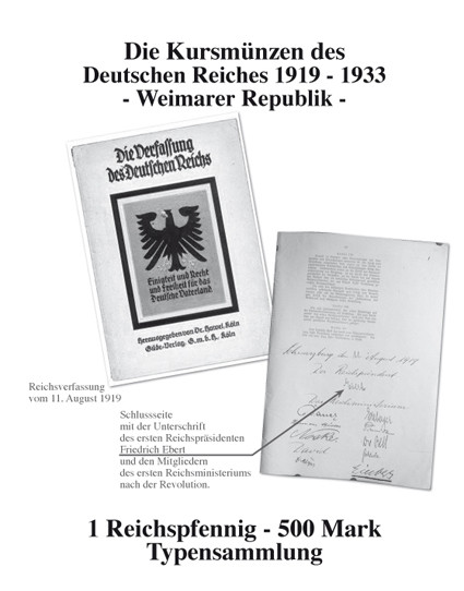 Kursmünzen-Typen-Sammlung aus der Weimarer Republik - 16 Münzen  1919-1933
