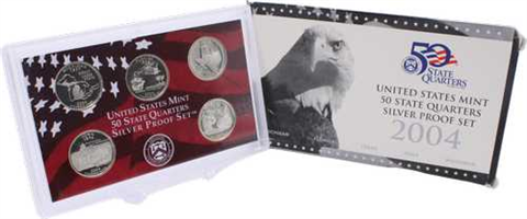 USA-5xQuarter Dollar-2004-AGpp-50 States Quarters-RS