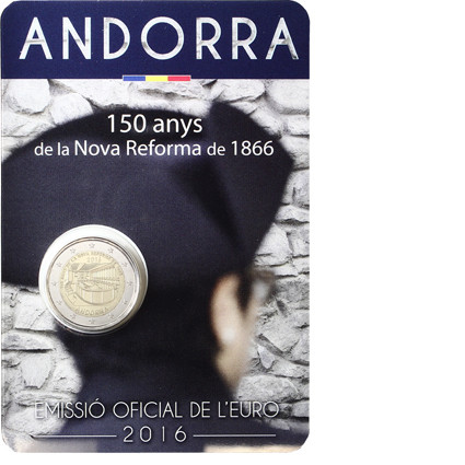 Andorra 2 Euro 2016 bfr. 150.jähriges Jubiläum der Neuen Reform von 1866