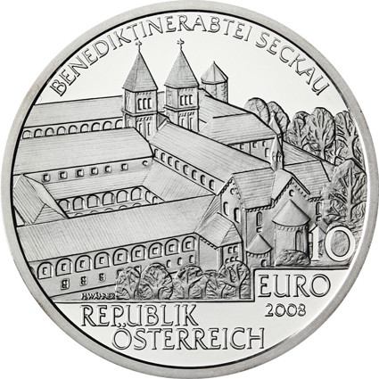 Österreich-10-Euro-2008-Silber-PP-Seckau-Etui