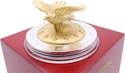 Ruanda-1000 FRW-2016-AGstgl-vergoldet-3D-Eagle Adler-Etui