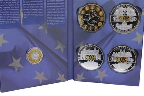 Mix-5xMedaillen-2002-10 Jahre Euro-Folder front