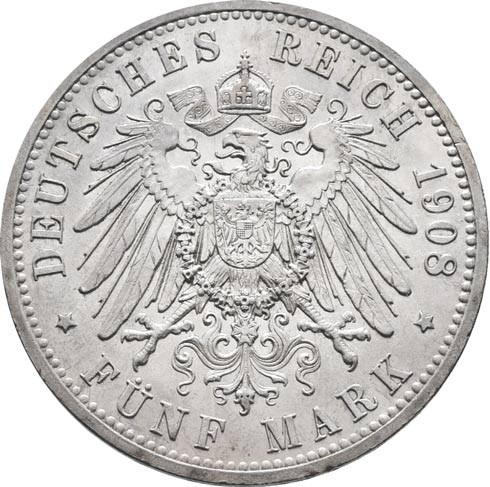 J. 161 Sachsen-Weimar-Eisenach 5 Mark 1908 "350 Jahre Universität Jena"