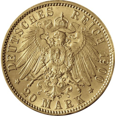 Kaiserreich 20 Mark Gold Otto von Bayern - J.200