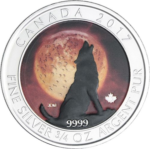 Kanada-2 Dollar-2017-AGstgl-Wolf Mond-FD-Farbe-RS
