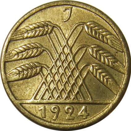 5 Rentenpfennig 1923 -1924 J. 308 