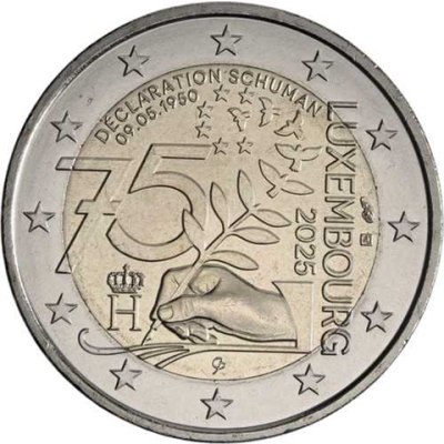 Luxemburg-2 Euro-2025-bfr-Schuman-Erklärung-RS