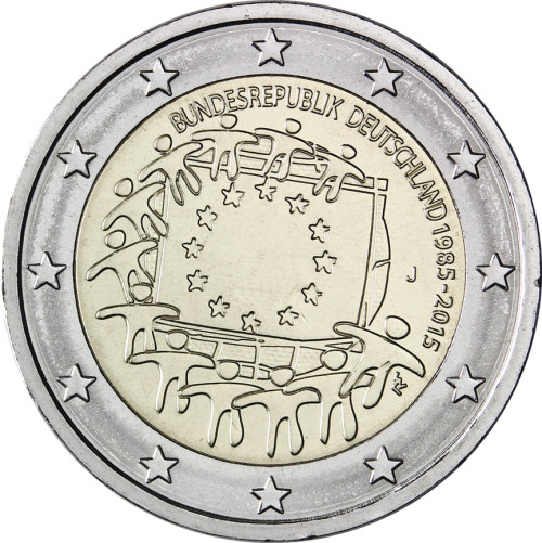 Deutschland 2 Euro 2015 bfr. 30 Jahre Europa Flagge Mzz. J