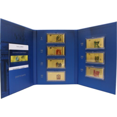 goldtafeln-7x0,5gramm-AUpp-DieEuroBanknoten-Album 