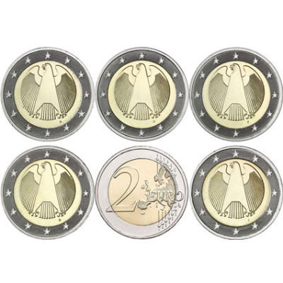 Deutschland 2 Euro 2006 bfr. Mzz.A bis J Bundesadler