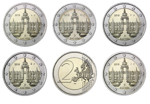 2 Euro Dresdner Zwinger Gedenkmuenzen