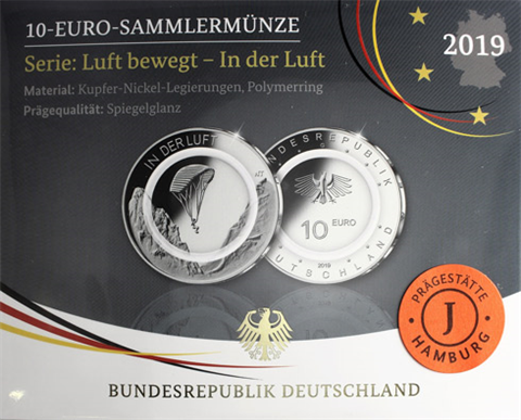 Deutschland 3 x 10 Euro 2019-2021 PP Serie "LUFT BEWEGT"