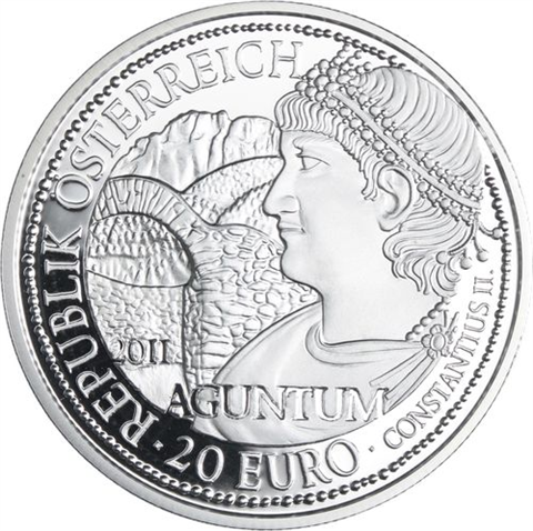 Österreich-6x20 Euro-2010-2012-AGpp-Roma an der Donau-Set-EtuiI