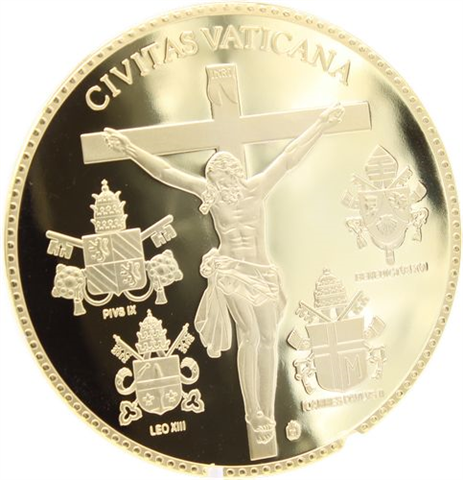 Vatikan-1xMedaille-2011-CUpp-Jahannes Paul II-Farbe Vergoldet-RS