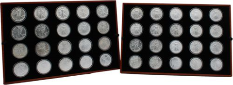 USA-40x1Oz-1927-2021-AGstgl-Eagle,Liberty,Indianer,Büffel-Etui