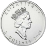 Kanada-5Dollars-1ozAg-2001-MapleLeaf-in-Farbe-VS