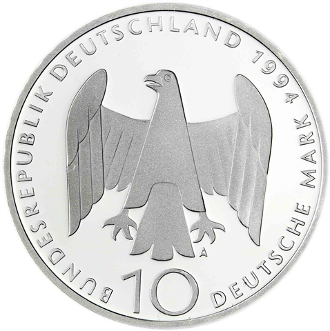 Deutschland 10 DM Silber 1994 Stgl.  Wiederstandes I (1)