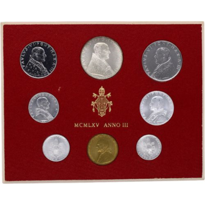 Vatikan-668 Lire-1965-Stgl-Kursmünzensatz-RS