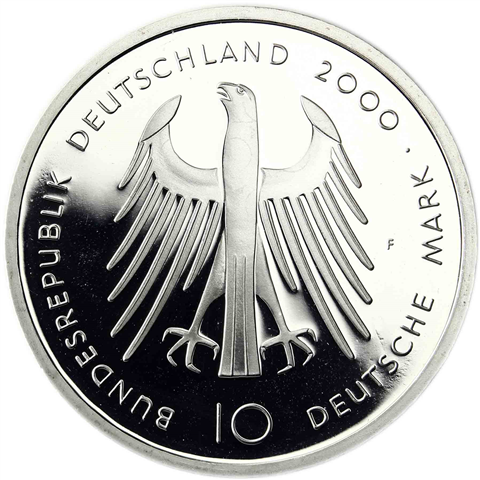 Deutschland 10 DM Silber 2000 PP Karl der Grosse und der Dom zu Aachen I