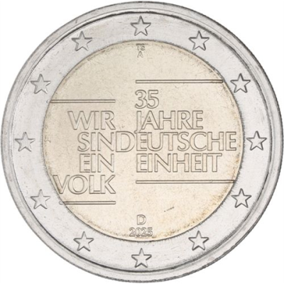 Deutschland-2 Euro-2025-bfr-Deutsche Einheit-Mzz.A-RS